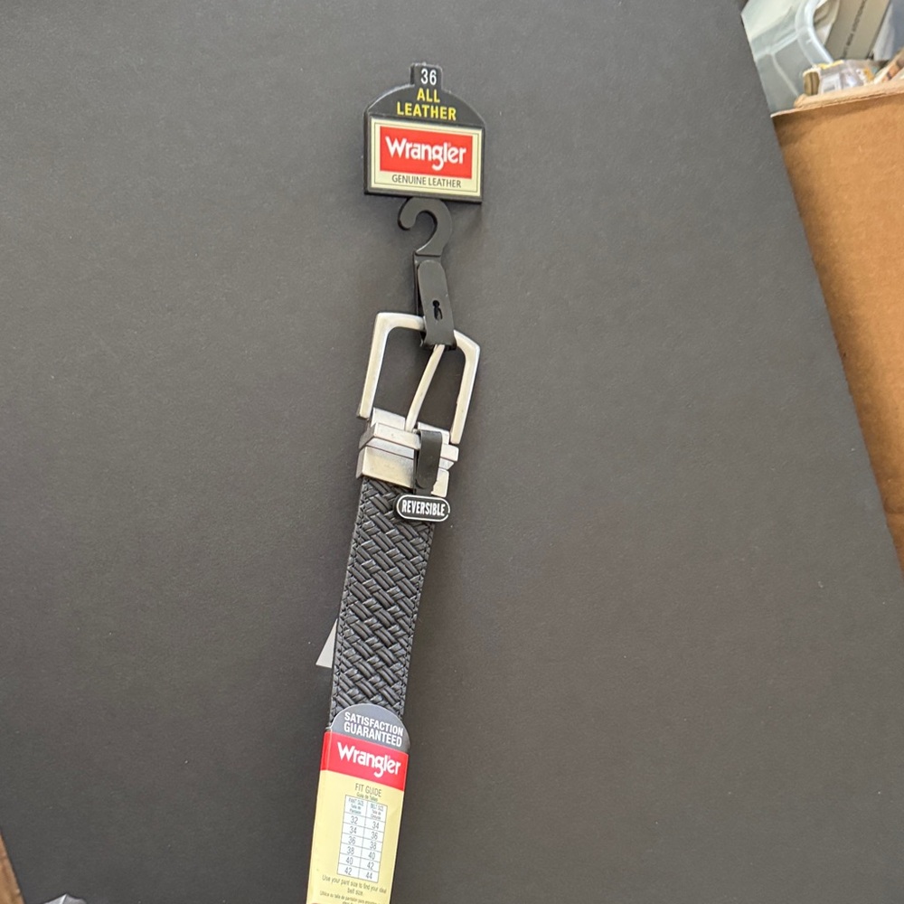 Wrangler Textured Black Leather Belt
